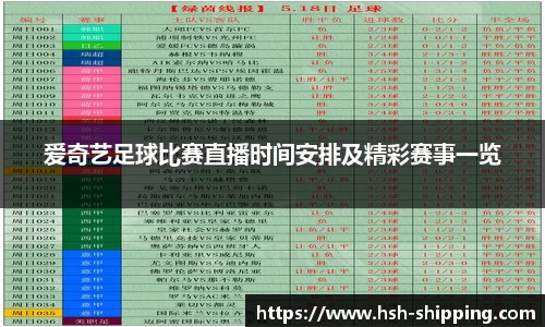 爱奇艺足球比赛直播时间安排及精彩赛事一览